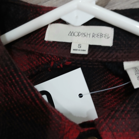 Plaid Button Down Shirt - Red and Black - Picture 2 of 4